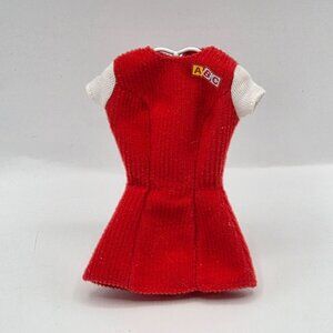 Barbie Genuine Red Corduroy Dress With ABC Patch For Schooltime Fun 1997 Collect